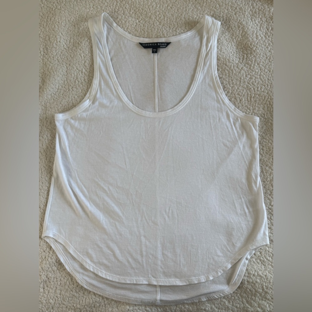 Veronica Beard Classic White Tank Top